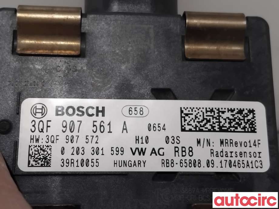 Sensor radar til Škoda Octavia 2017-2020 (Type III, Fase 2)  (SKODA|3QF907561A|0203301599)