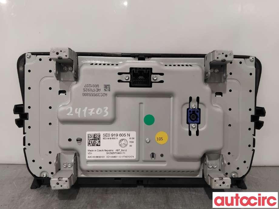 Multimedia display (MCU - Media Controller Unit) til Škoda Octavia 2017-2020 (Type III, Fase 2) (SKODA|5E0919605N|A2C1516850101)