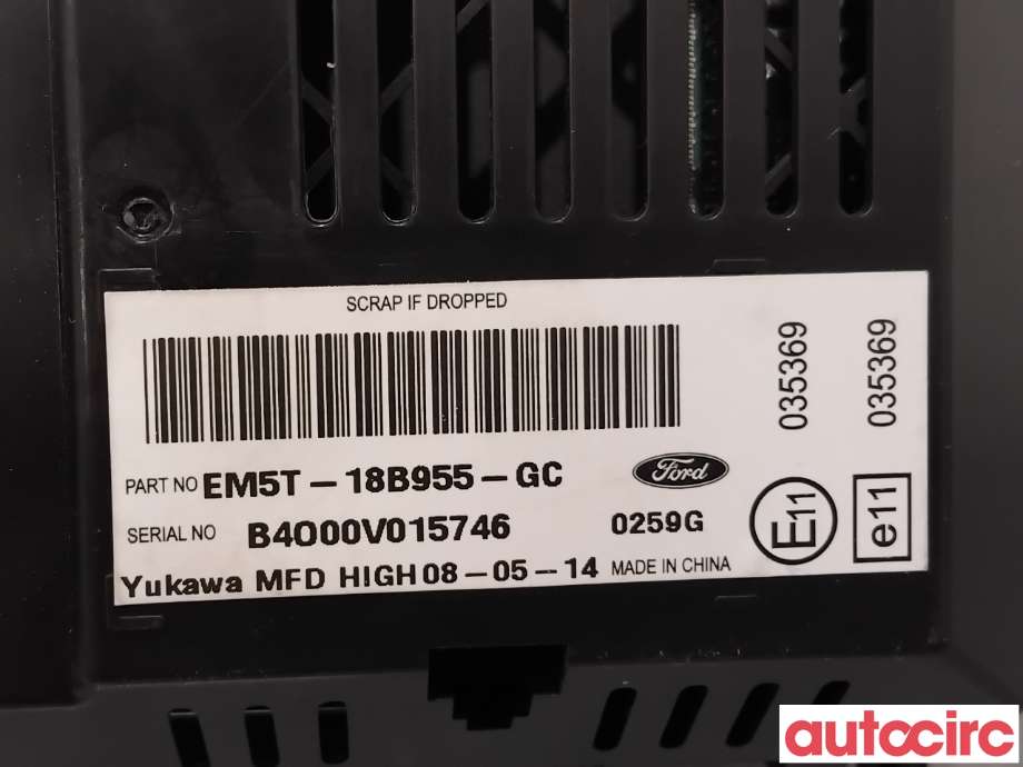 Multimedia display (MCU - Media Controller Unit) til Ford Focus 2011-2014 (Type III, Fase 1) (FORD|2021920||EM5T-18B955-GC)