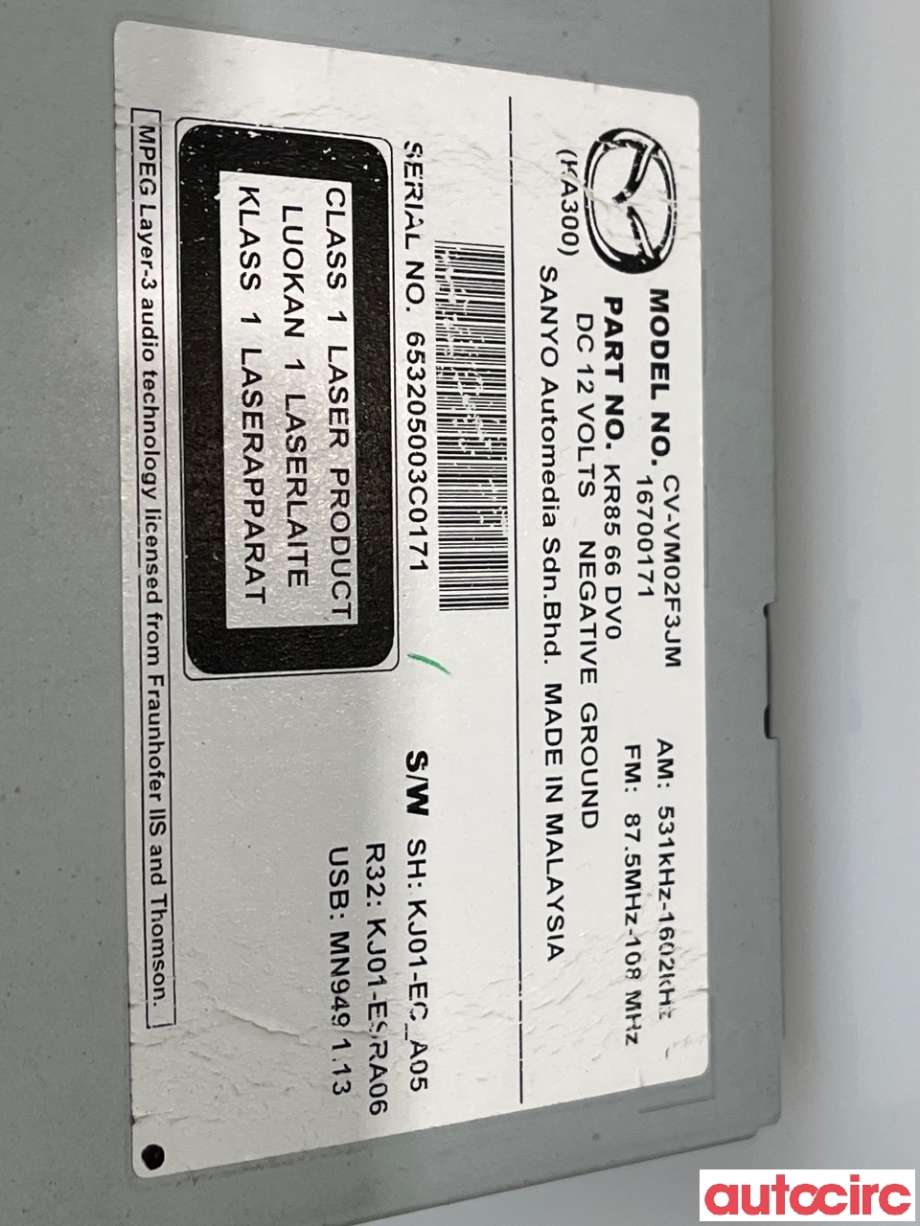 Bilstereo navigasjon til Mazda CX-5 2012-2017 (Type I)  (MAZDA|KR85-66-DV0B)