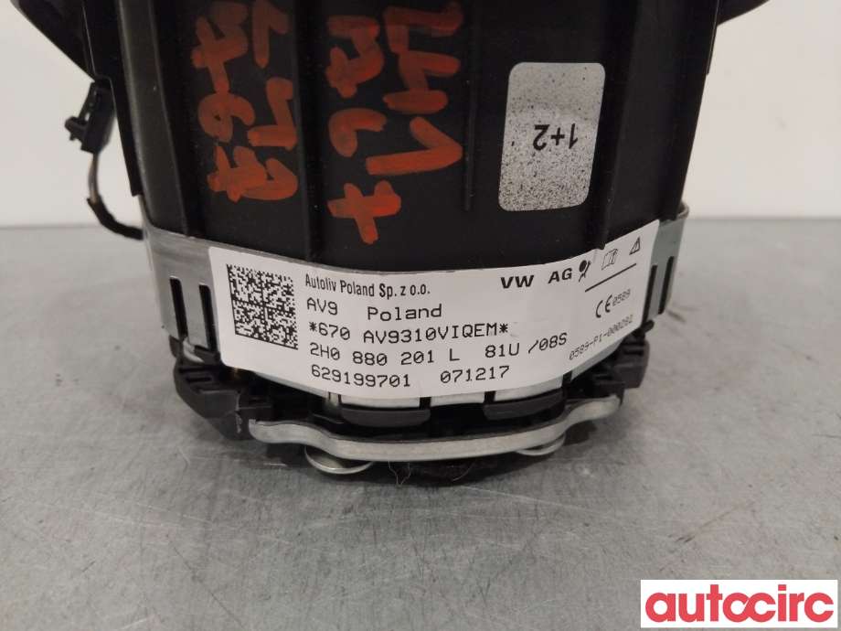 Airbag rattpute til VW Transporter / Caravelle 2015-2019 (T6) (T6) (VOLKSWAGEN|7E0880201AS)