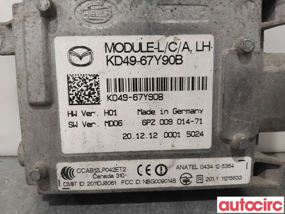 Sensor radar til Mazda CX-5 2012-2017 (Type I)  (MAZDA|KD49-67-Y90B|6PZ009014-71|KD49-67Y90B)