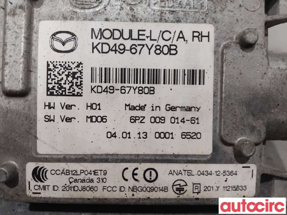 Sensor radar til Mazda CX-5 2012-2017 (Type I)  (MAZDA|KD49-67-Y80B|6PZ009014-61|KD49-67Y80B)