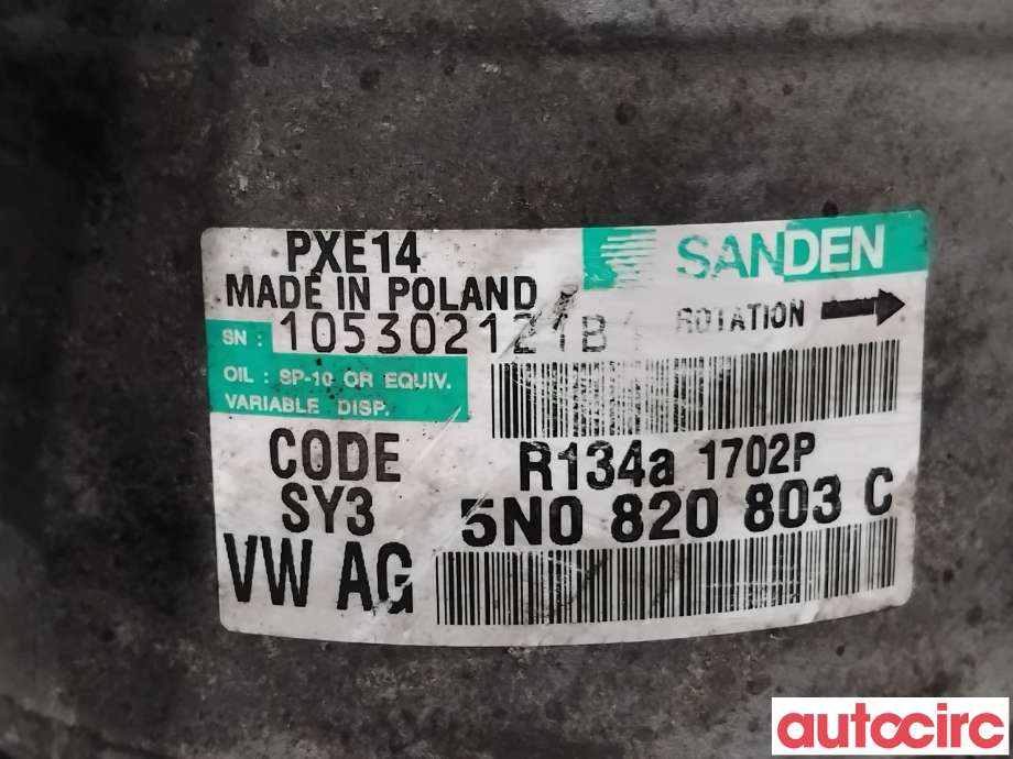 Aircondition kompressor til VW Passat 2011-2015 (B7) (B7) (VOLKSWAGEN|5K0820803X|PXE141702|1K0820808F)