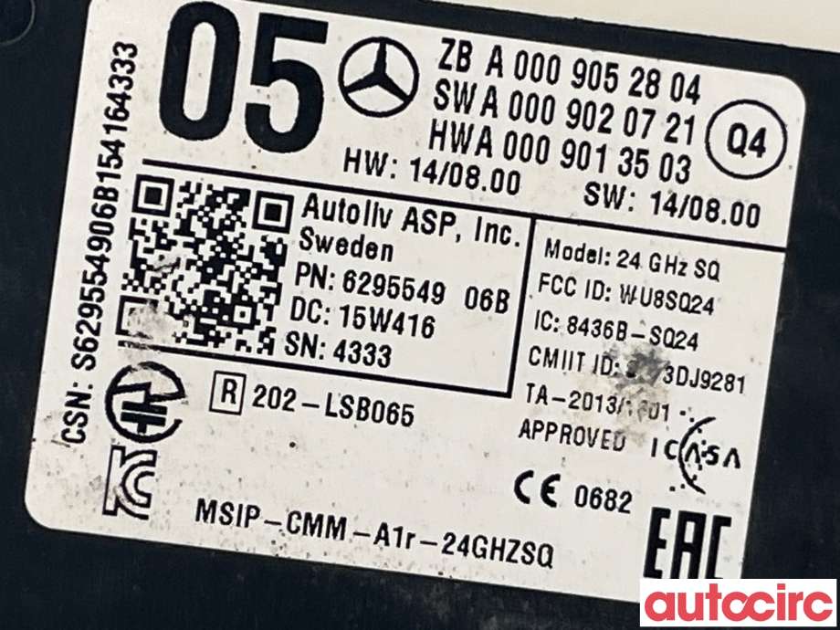 Sensor radar til Mercedes CLA 2013-2019 (C117) (C117) (MERCEDES|A0009052804)