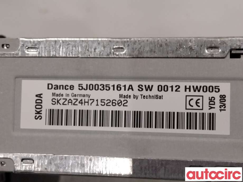 Bilstereo til Škoda Fabia 2007-2010 (Type II, Fase 1)  (SKODA|AAO700002X||5J0035161A)