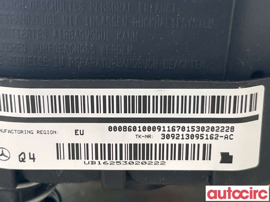 Airbag rattpute til Mercedes CLA 2013-2019 (C117) (C117) (MERCEDES|A0008601000)