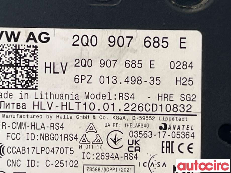 Sensor radar til Škoda Enyaq 2021-->>  (SKODA|2Q0907685G|2Q0907685E)
