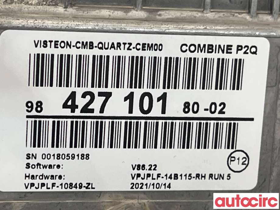 Instrumentpanel til Peugeot 2008 2019-->> (Type II)  (PEUGEOT|9842710180)