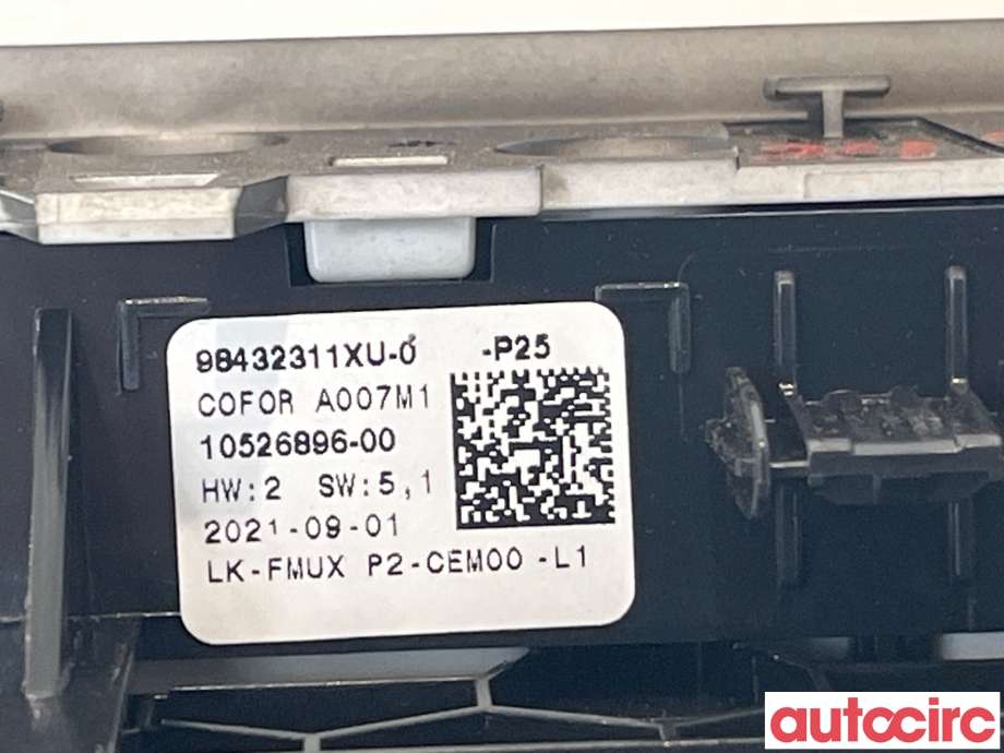Bryter diverse til Peugeot 2008 2019-->> (Type II)  (PEUGEOT|98432311XU)