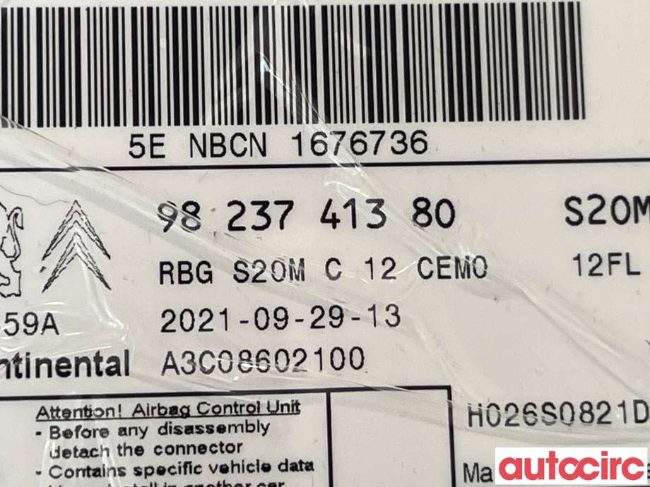 Airbag elektronikk til Peugeot 2008 2019-->> (Type II)  (PEUGEOT|1678166080)