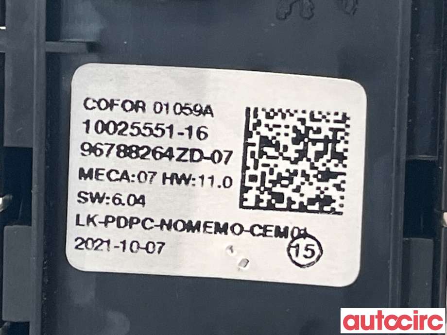 Bryter ruteheis til Peugeot 2008 2019-->> (Type II)  (PEUGEOT|96788264ZD)