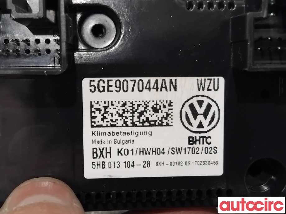 Varmeapparat betjening til VW e-Golf 2017-2020 (Fase 2)  (VOLKSWAGEN|5GE907044AN|5HB013104-28)