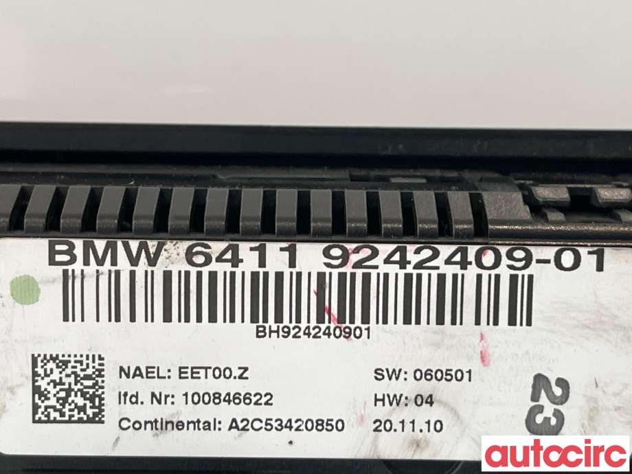 Varmeapparat betjening til BMW 3-Serie 2005-2011 (E90/E91/E92/E93) (E90/E91/E92/E93) (BMW|64119292262|64119242409)