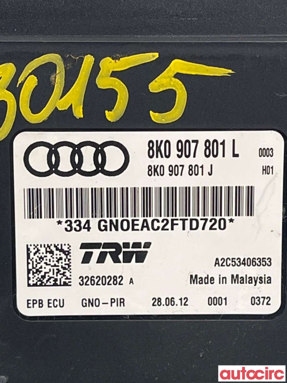 Styreenhet elektrisk parkbrems (EPB - Electric Parking Brake) til Audi A4 2007-2014 (Type IV) (B8) (B8) (AUDI|8K0907801L|)