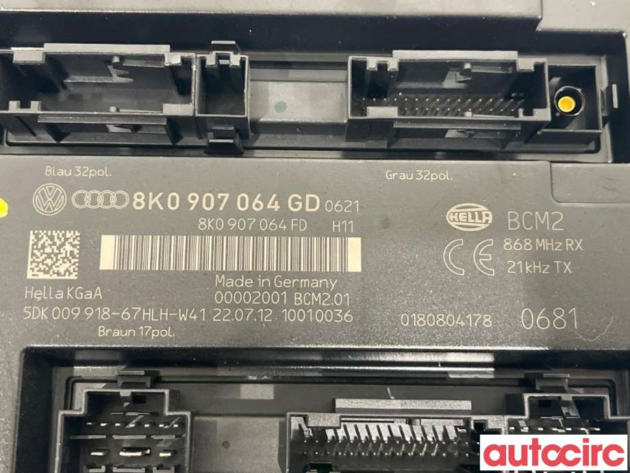 Styreenhet comfort (BCM) til Audi A4 2007-2014 (Type IV) (B8) (B8) (AUDI|8K0907064KJ|8K0907064HJ|8K0907064GD)