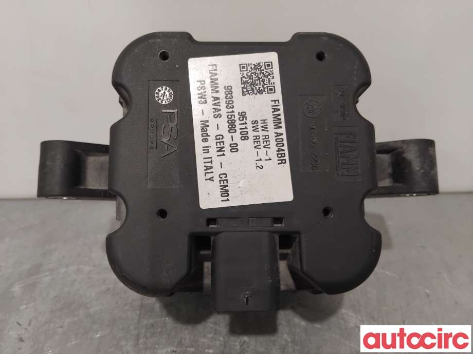 Høyttaler motorlyd, AVAS (Acoustic Vehicle Alerting System) til Peugeot 2008 2019-->> (Type II)  (PEUGEOT|9839315880|)