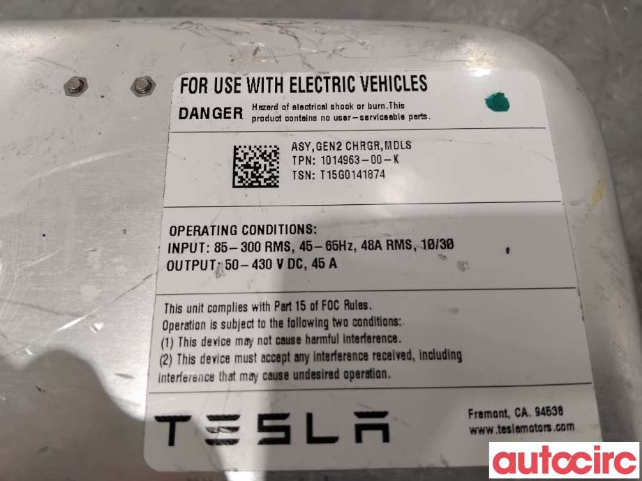 Batterilader (OBC - On Board Charger) til Tesla Model S 2013-2016 (Fase 1)  (TESLA|1014963-00-K|)