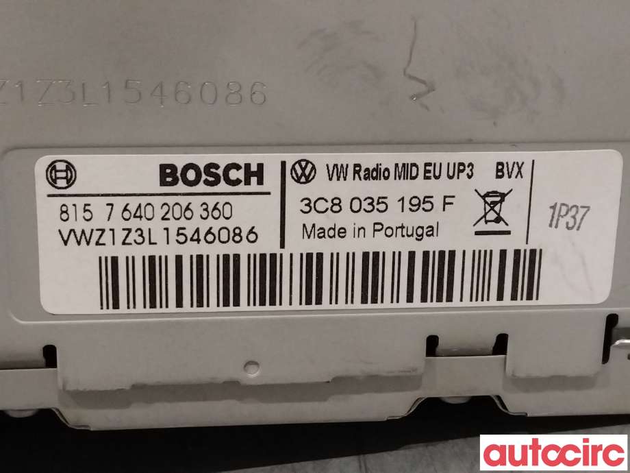 Bilstereo til VW Passat 2011-2015 (B7) (B7) (VOLKSWAGEN|3C8057195FX|7640206360|3C8057195F)