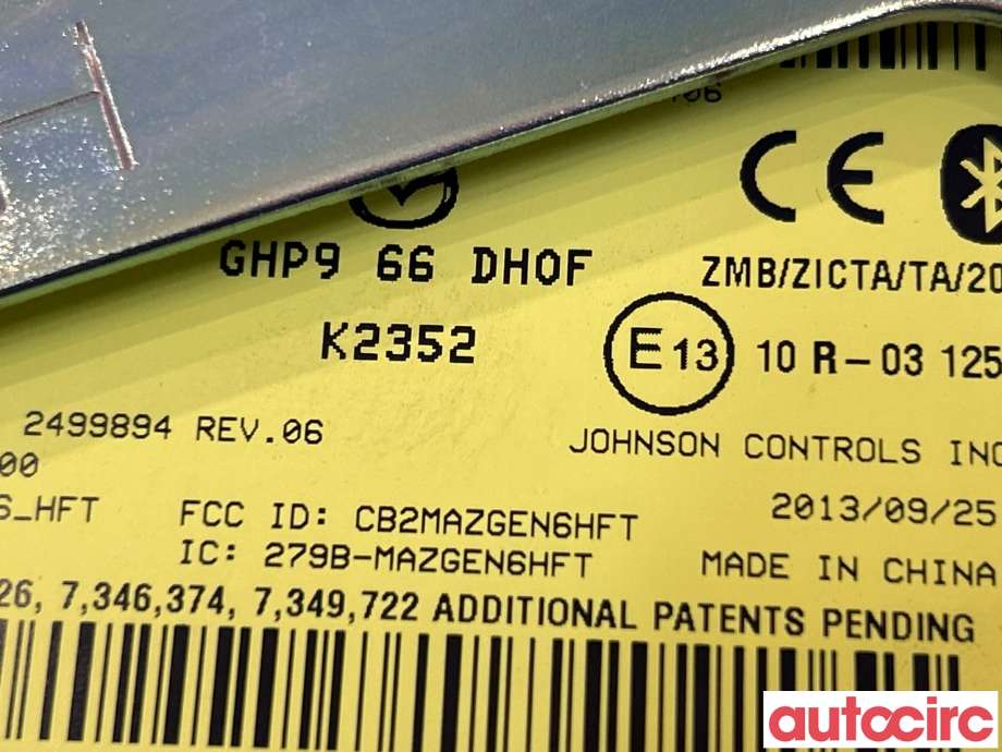 Dashbord telefon til Mazda CX-5 2012-2017 (Type I)  (MAZDA|GHP966DH0H)