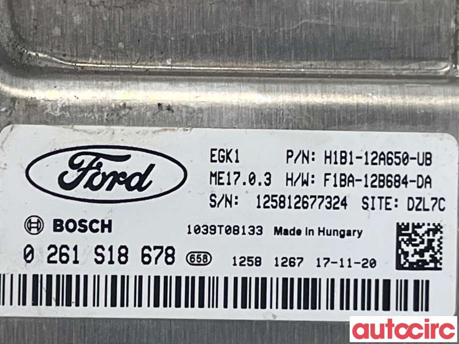 Styreenhet motor til Ford Fiesta 2017-->> (Type VII)  (FORD|2140747|0261S18678|F1BA-12B684-DA)