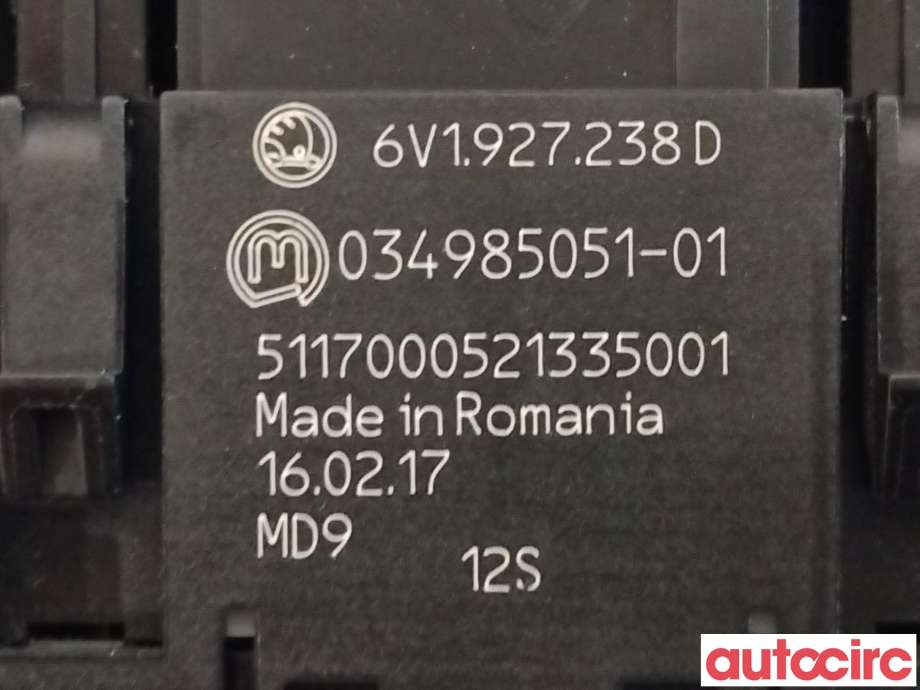 Bryter Antispinn til Škoda Fabia 2014-2021 (Type III)  (SKODA|6V1927238D)