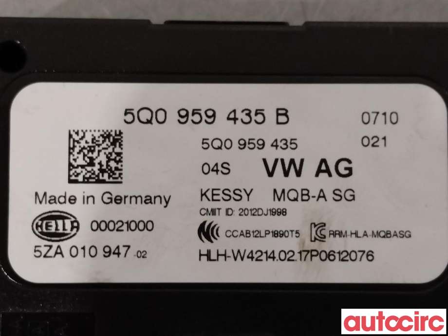 Styreenhet nøkkelfri/keyless til Škoda Fabia 2014-2021 (Type III)  (SKODA|5Q0959435B)
