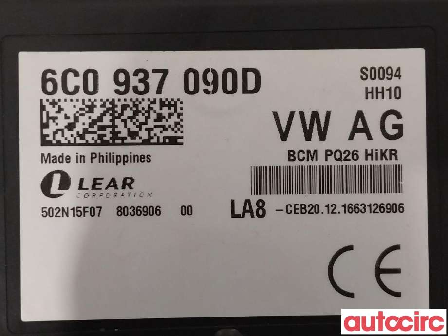 Styreenhet comfort (BCM) til Škoda Fabia 2014-2021 (Type III)  (SKODA|6C0937090E|6C0937090D)