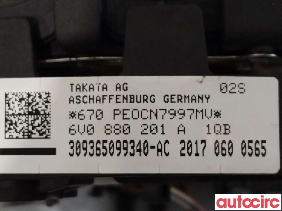 Airbag rattpute til Škoda Fabia 2014-2021 (Type III) (SKODA|6V0880201A)
