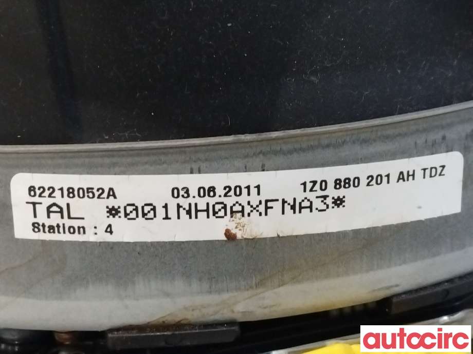 Airbag rattpute til Škoda Octavia 2009-2013 (Type II, Fase 2)  (SKODA|1Z0880201AH)