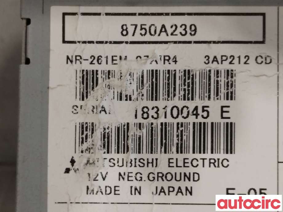 Bilstereo navigasjon til Mitsubishi Outlander 2010-2012 (Type II, Fase 2)  (MITSUBISHI|8750A239)