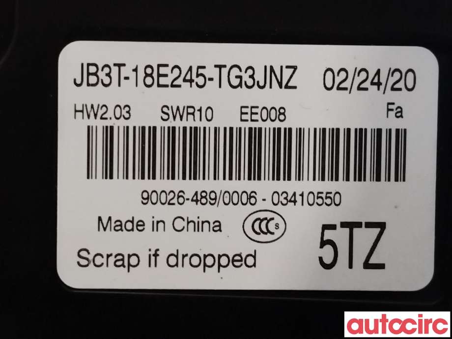 Varmeapparat betjening til Ford Ranger / Ranger Raptor 2015-2022 (FORD|2556055|JB3T-18E245-TG3JNZ)