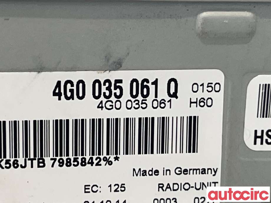 Bilstereo til Audi A4 2007-2014 (Type IV) (B8) (B8) (AUDI|4G0035061Q)