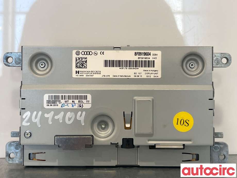 Multimedia display (MCU - Media Controller Unit) til Audi A5 2007-2016 (Type I) (AUDI|8R0919604|8F0919604)