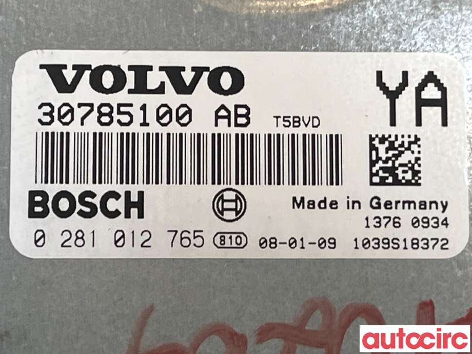 Styreenhet motor til Volvo XC70 2008-2013 (Type II, Fase 1)  (VOLVO|36002596|0281012765|30785100)