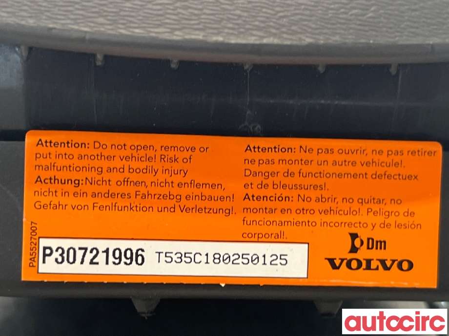 Airbag rattpute til Volvo XC70 2008-2013 (Type II, Fase 1) (VOLVO|31332822)