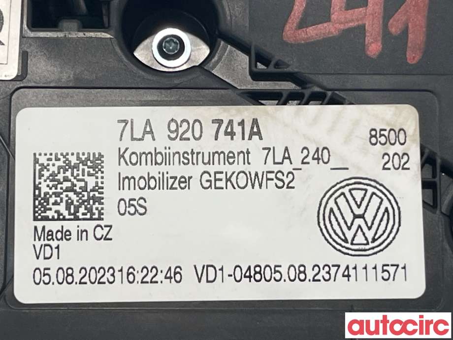 Instrumentpanel til VW Transporter / Caravelle 2019-->> (T6.1) (T6.1) (VOLKSWAGEN|7LA920741A)
