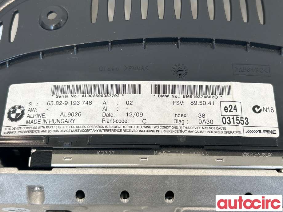 Instrumentpanel til BMW 5-Serie 2003-2010 (E60/E61) (E60/E61) (BMW|62109194889|65829193748)