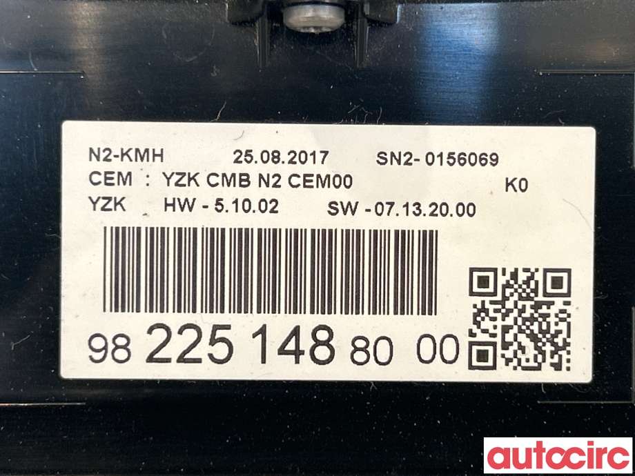 Instrumentpanel til Citroën Jumpy 2016-->> (Type III)  (CITROEN|9837473080||9822514880)