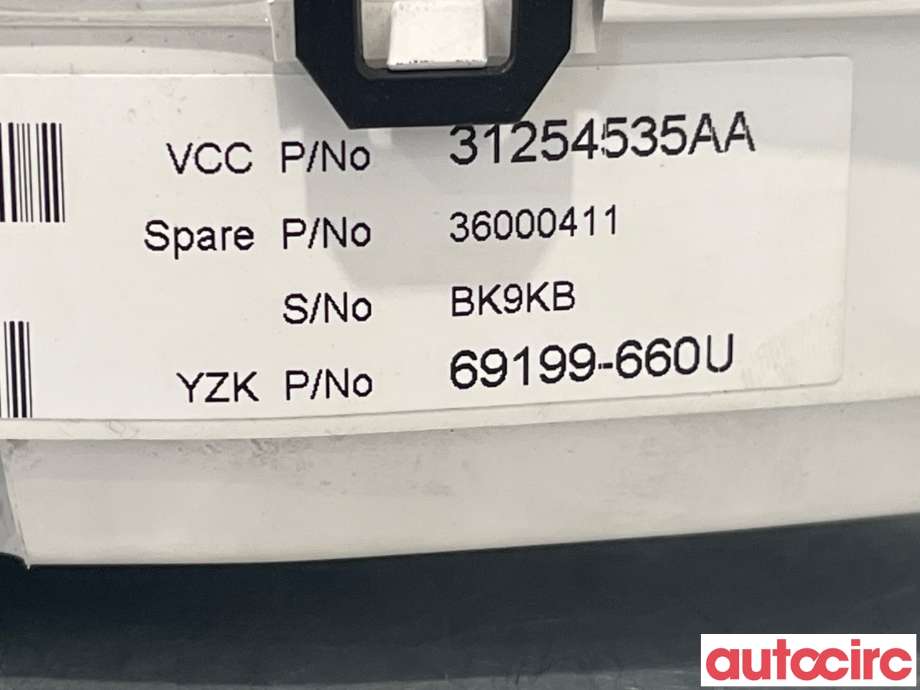 Instrumentpanel til Volvo XC70 2008-2013 (Type II, Fase 1)  (VOLVO|36002195)