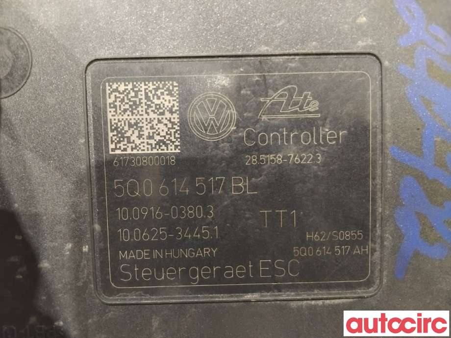 ABS sentral til VW e-Golf 2017-2020 (Fase 2)  (VOLKSWAGEN|5Q0614517DB|100916-03803|5Q0614517BL)