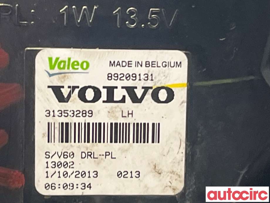Tåkelykt høyre foran til Volvo V60/V60 CC 2013-2018 (Type I, Fase 2) (VOLVO|31353289)