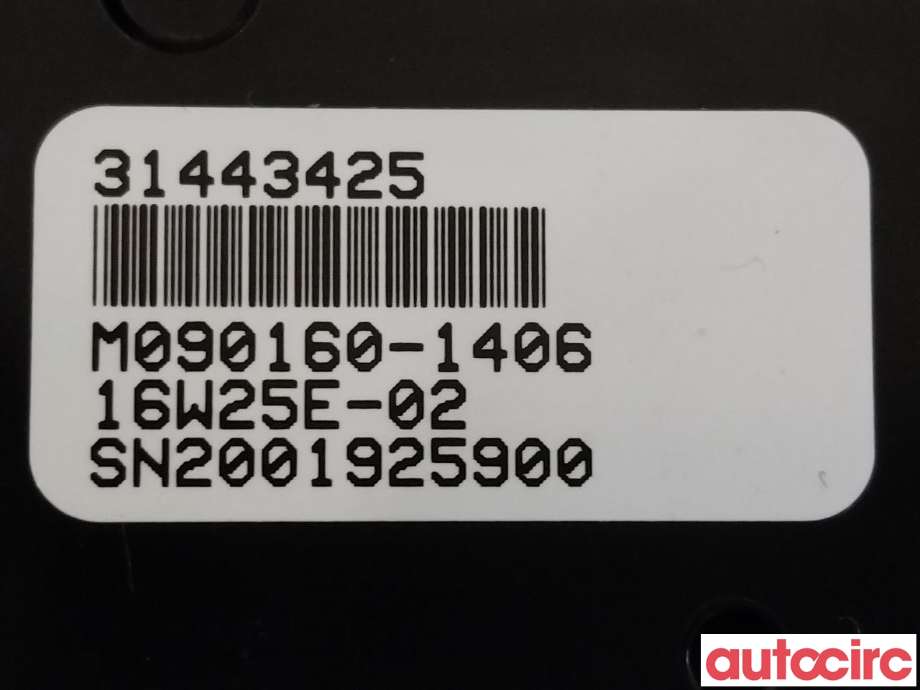Varmeapparat betjening til Volvo XC60 2014-2017 (Type I, Fase 2)  (VOLVO|31443425)