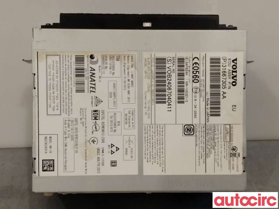 Bilstereo navigasjon til Volvo XC60 2014-2017 (Type I, Fase 2) (VOLVO|36050657|NR-1VE321-3|31433368)