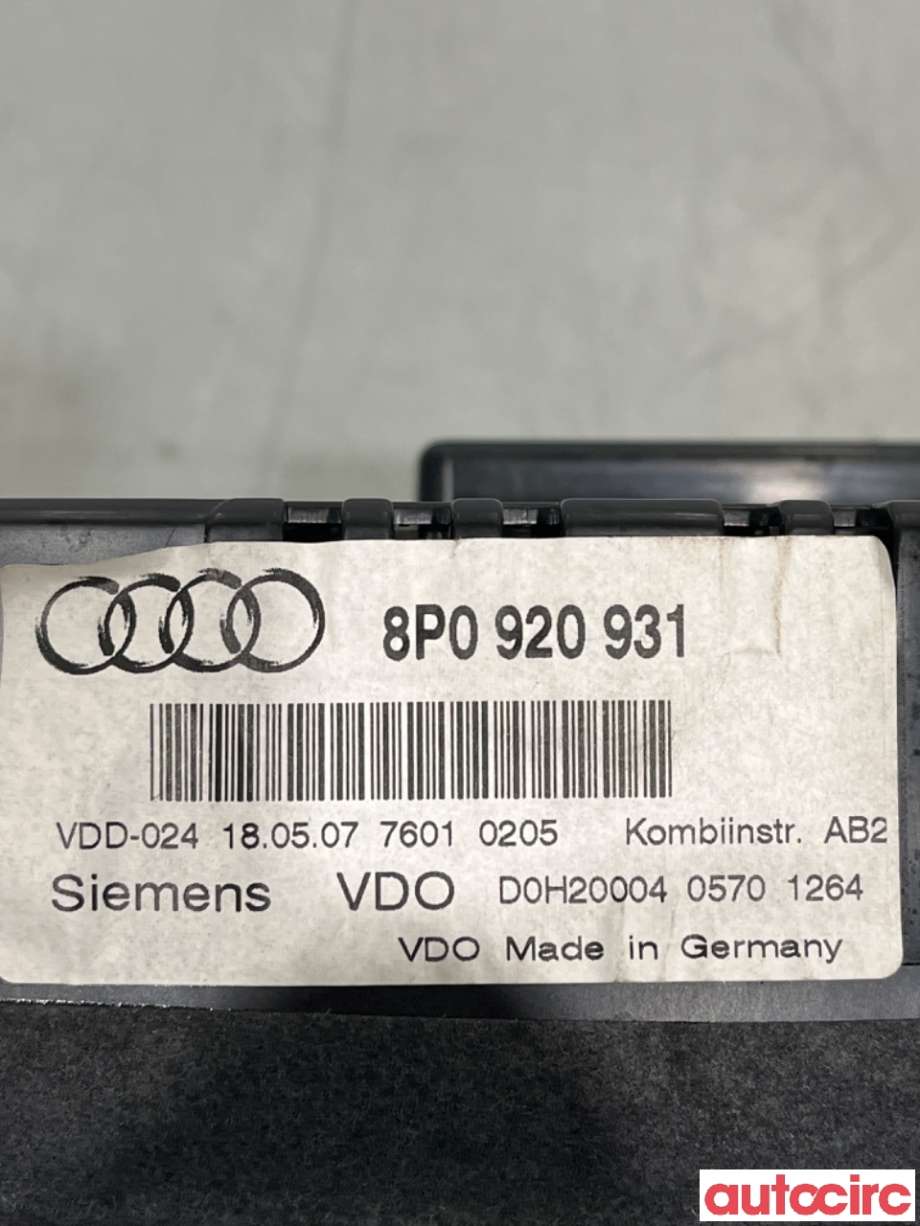 Instrumentpanel til Audi A3 2003-2008 (Type II, Fase 1)  (AUDI|8P0920931E||8P0920931)