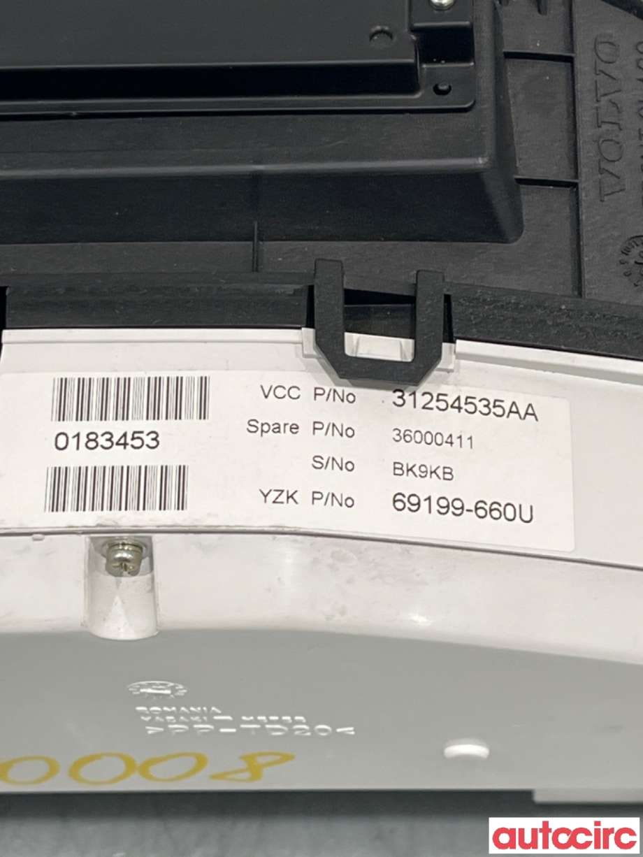 Instrumentpanel til Volvo V70 2007-2013 (Type III, Fase 1)  (VOLVO|36002195|69199-660U|36000411)