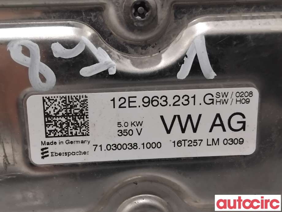 Motorvarmer elektrisk til VW e-Golf 2014-2017 (Fase 1)  (VOLKSWAGEN|5QE819013AD|710300381000|12E963231G)