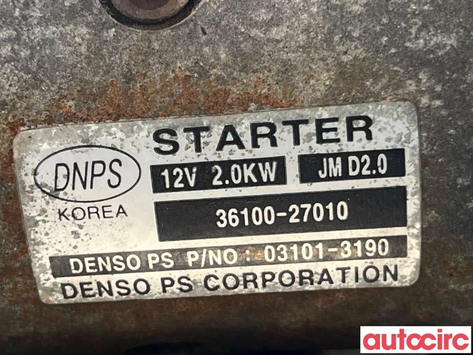 Starter diesel til Hyundai Santa Fe 2006-2009 (Type II, Fase 1)  (HYUNDAI|3610027010|03101-3190|3610027011)