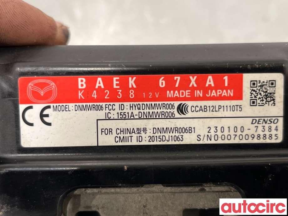 Sensor radar til Mazda 6 2018-->> (Type III, Fase 3)  (MAZDA|BAEK-67-XA1G|230100-7384|BAEK67XA1)