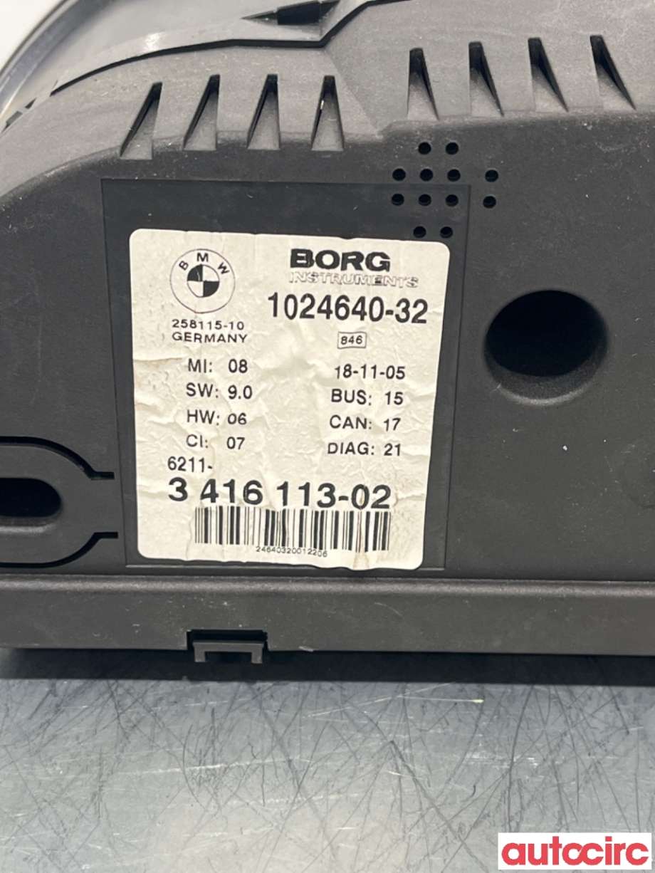 Instrumentpanel til BMW X3 2003-2006 (Fase 1) (E83) (E83) (BMW|62103451581|102464032|6211-3416113-02)